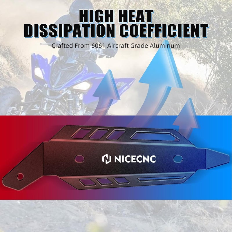NICECNC Motorcycle Mid Exhaust Shield Compatible with Yamaha Raptor 700/R/SE/Secial 2015-2026, Black - Image 3